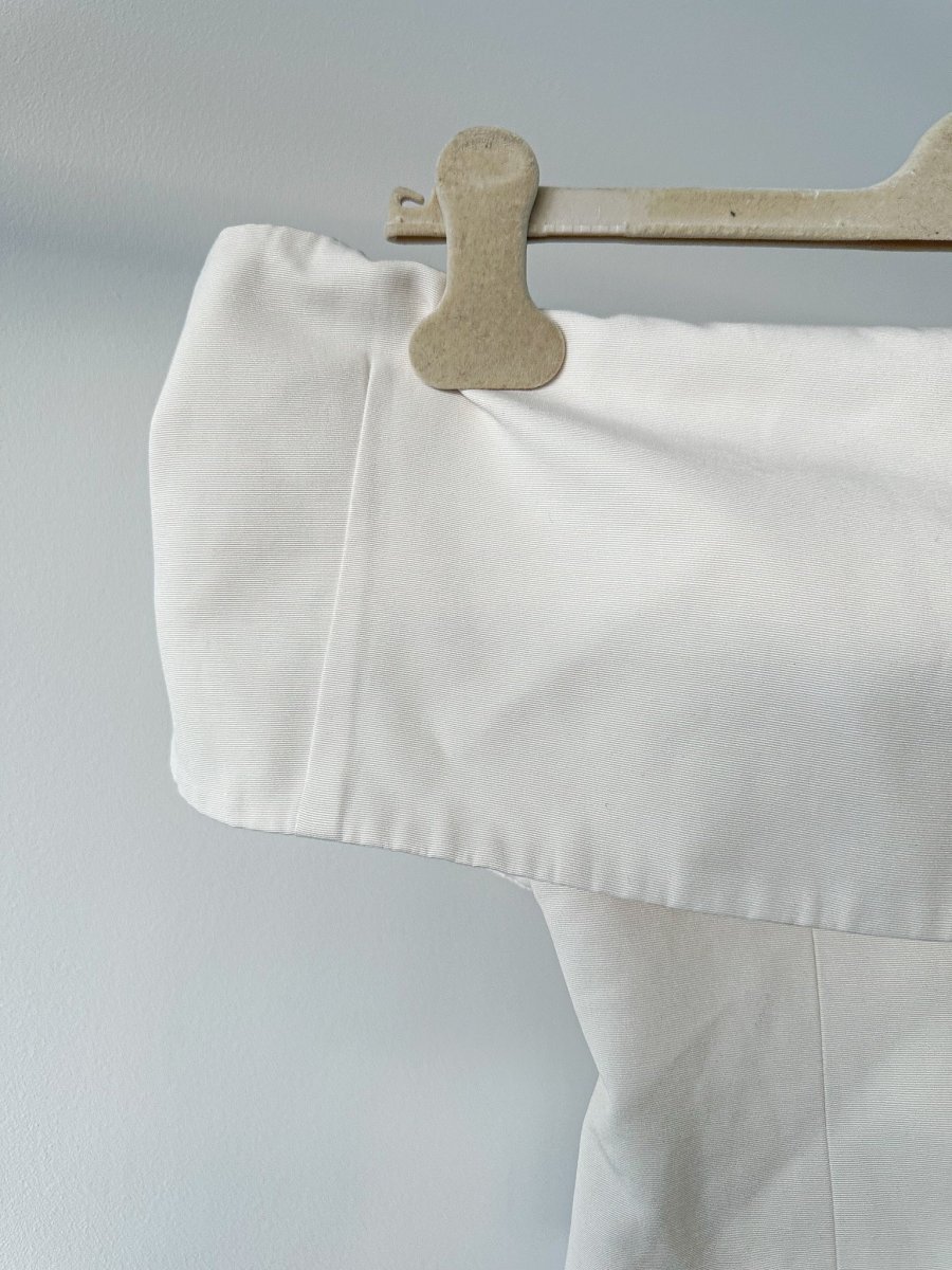 STAUD Giselle Off-The-Shoulder Ivory White Crepe Top - Imagen 8