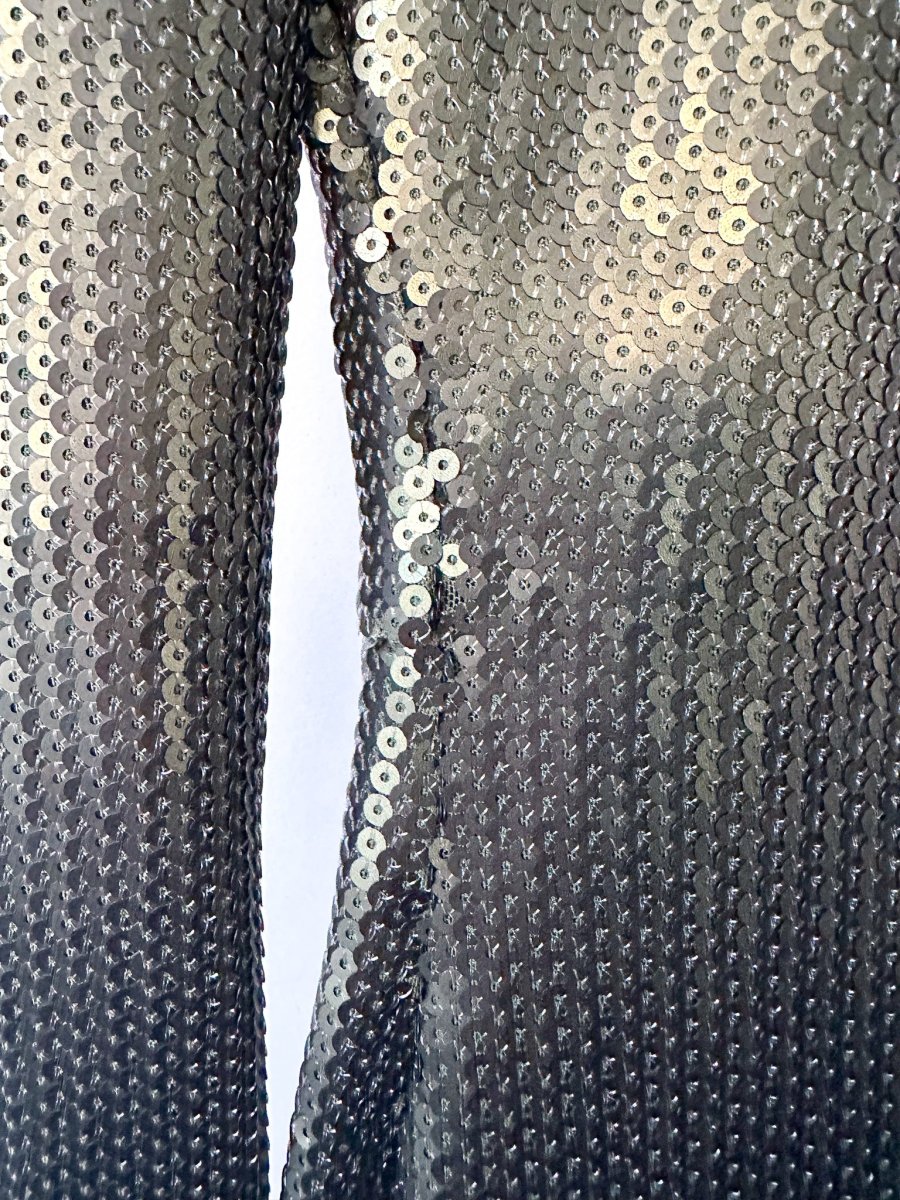 David Koma Green Sequinned Long Sleeve High Neck Mesh Detail Gown Dress Matches Fashion Exclusive - Imagen 4