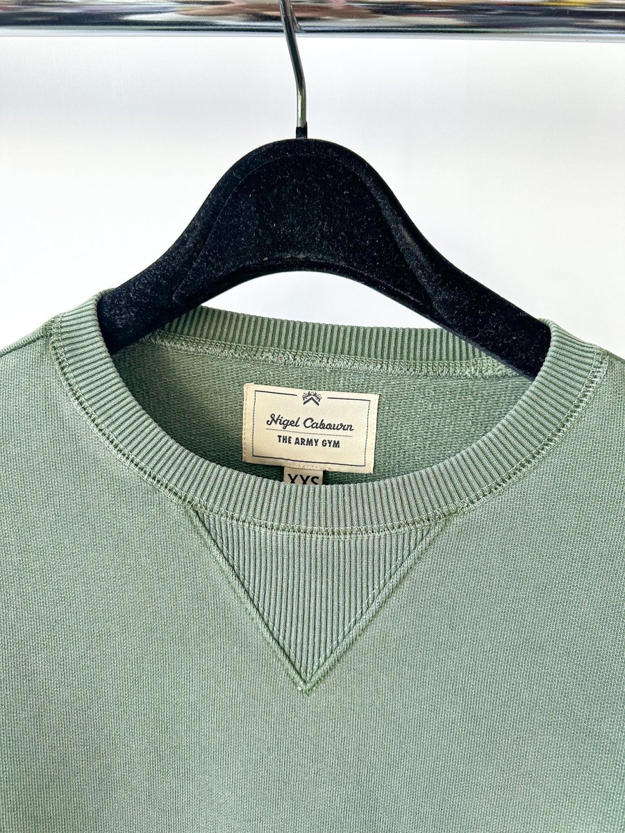 Nigel Cabourn Kangaroo Pocket USMC Green Training Sweatshirt Oversized - Imagen 4