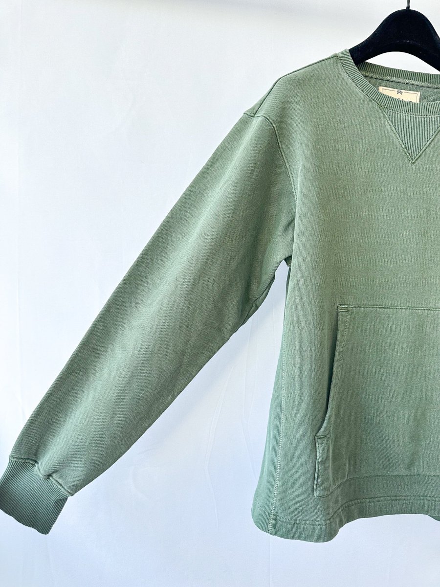 Nigel Cabourn Kangaroo Pocket USMC Green Training Sweatshirt Oversized - Imagen 5