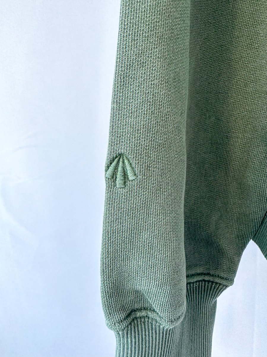 Nigel Cabourn Kangaroo Pocket USMC Green Training Sweatshirt Oversized - Imagen 6
