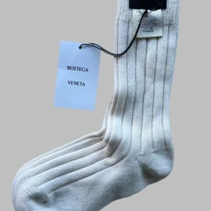 Bottega Veneta Ecru Wool Alpaca Ribbed Socks