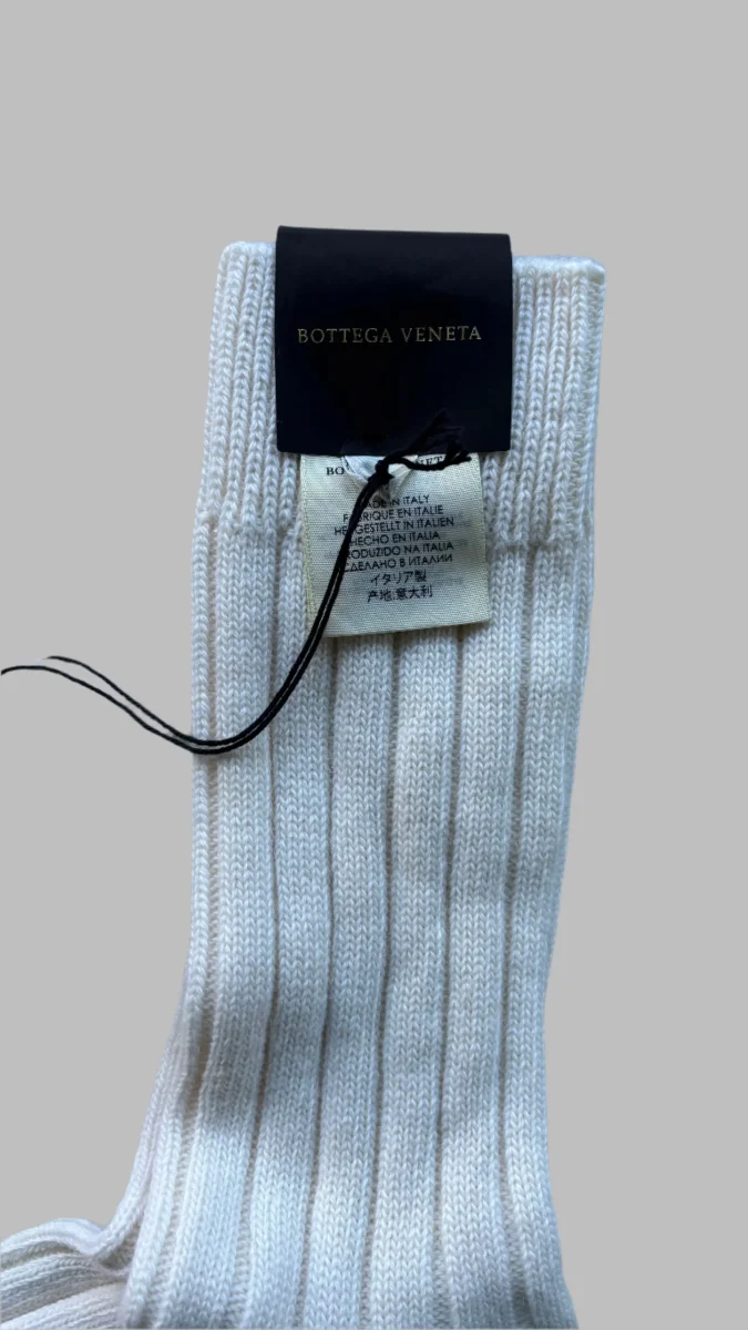 Bottega Veneta Ecru Wool Alpaca Ribbed Socks - Imagen 3
