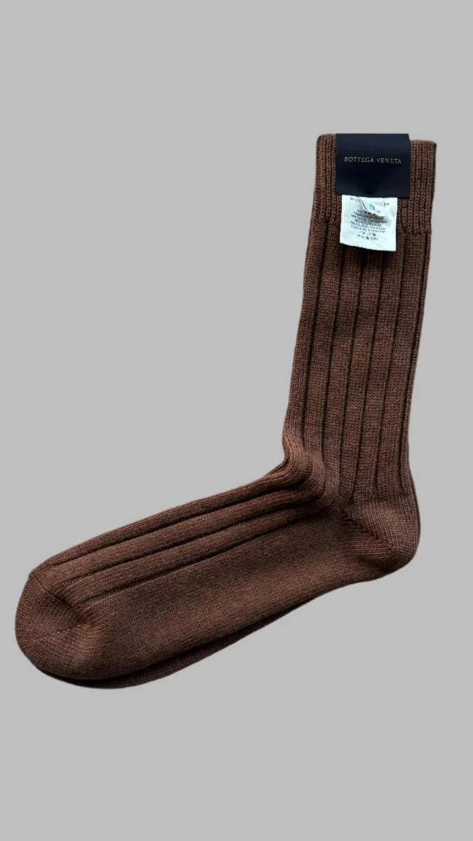 Bottega Veneta Brown Wool Alpaca Ribbed Socks - Imagen 2