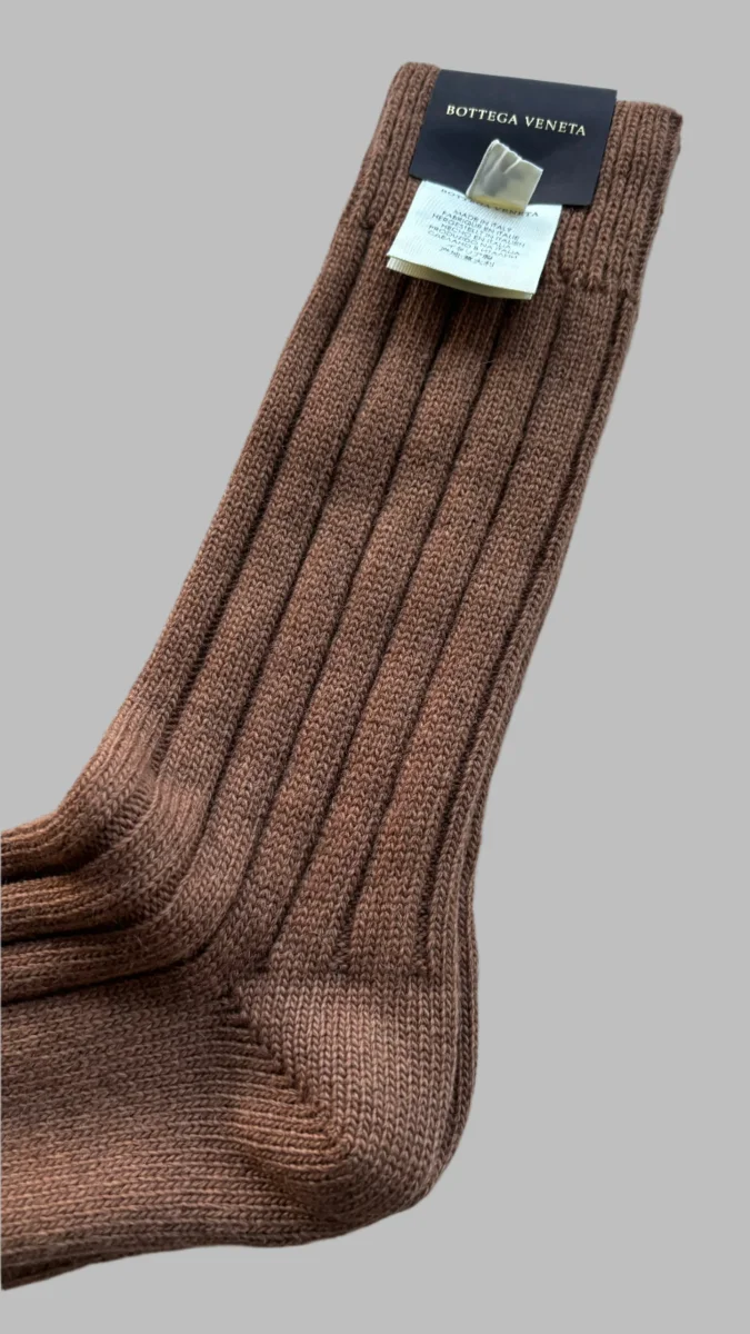 Bottega Veneta Brown Wool Alpaca Ribbed Socks - Imagen 4