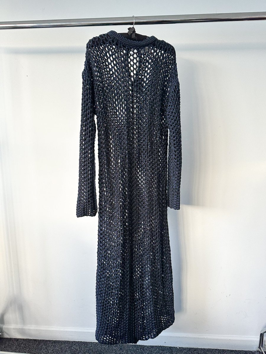Raey Knitted Organic Cotton Maxi Navy Blue Dress - Imagen 8