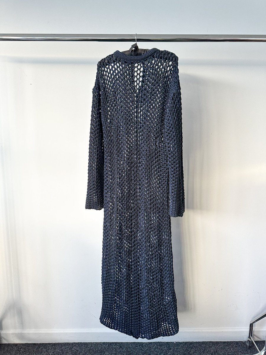 Raey Knitted Organic Cotton Maxi Navy Blue Dress - Imagen 6