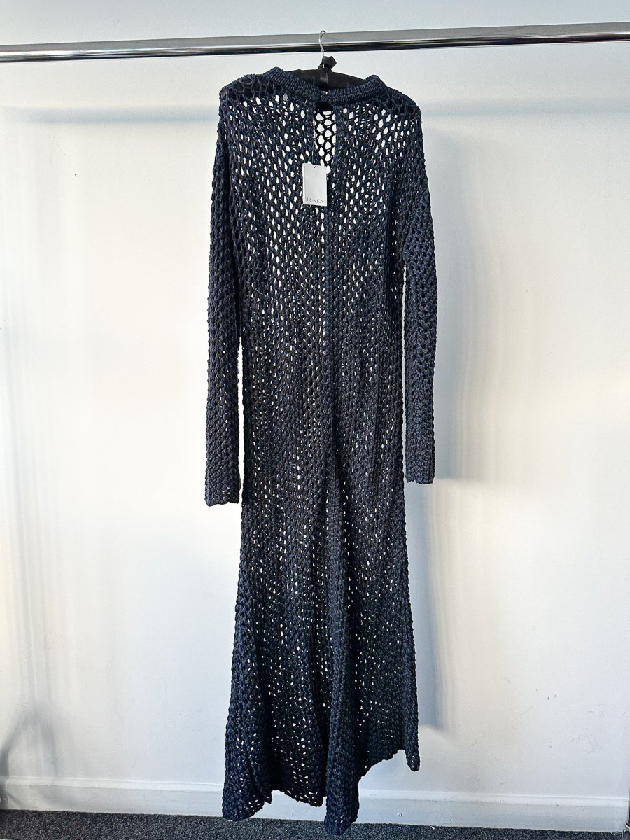 Raey Knitted Organic Cotton Maxi Navy Blue Dress - Imagen 7