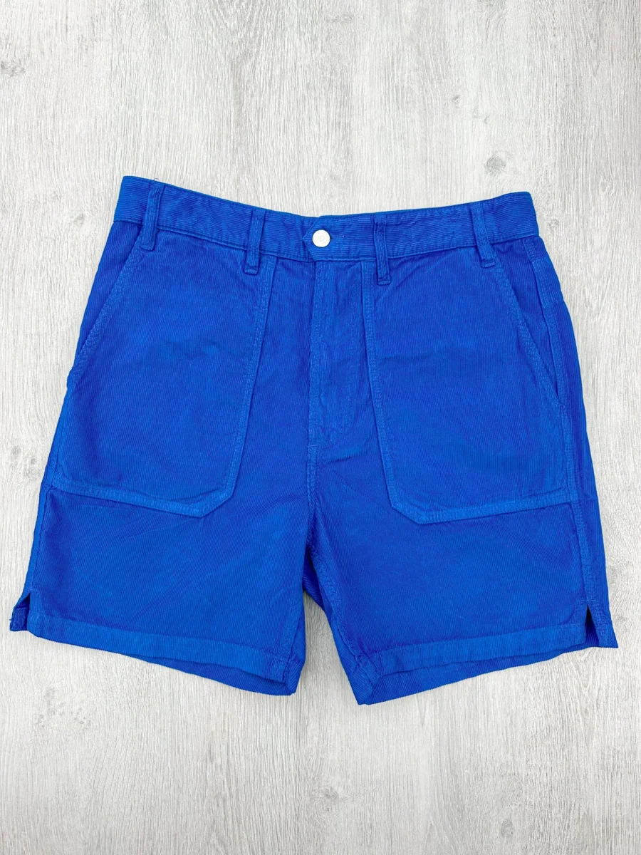 Drake's Fatigue Blue Cotton Corduroy Needlecord Shorts - Imagen 2