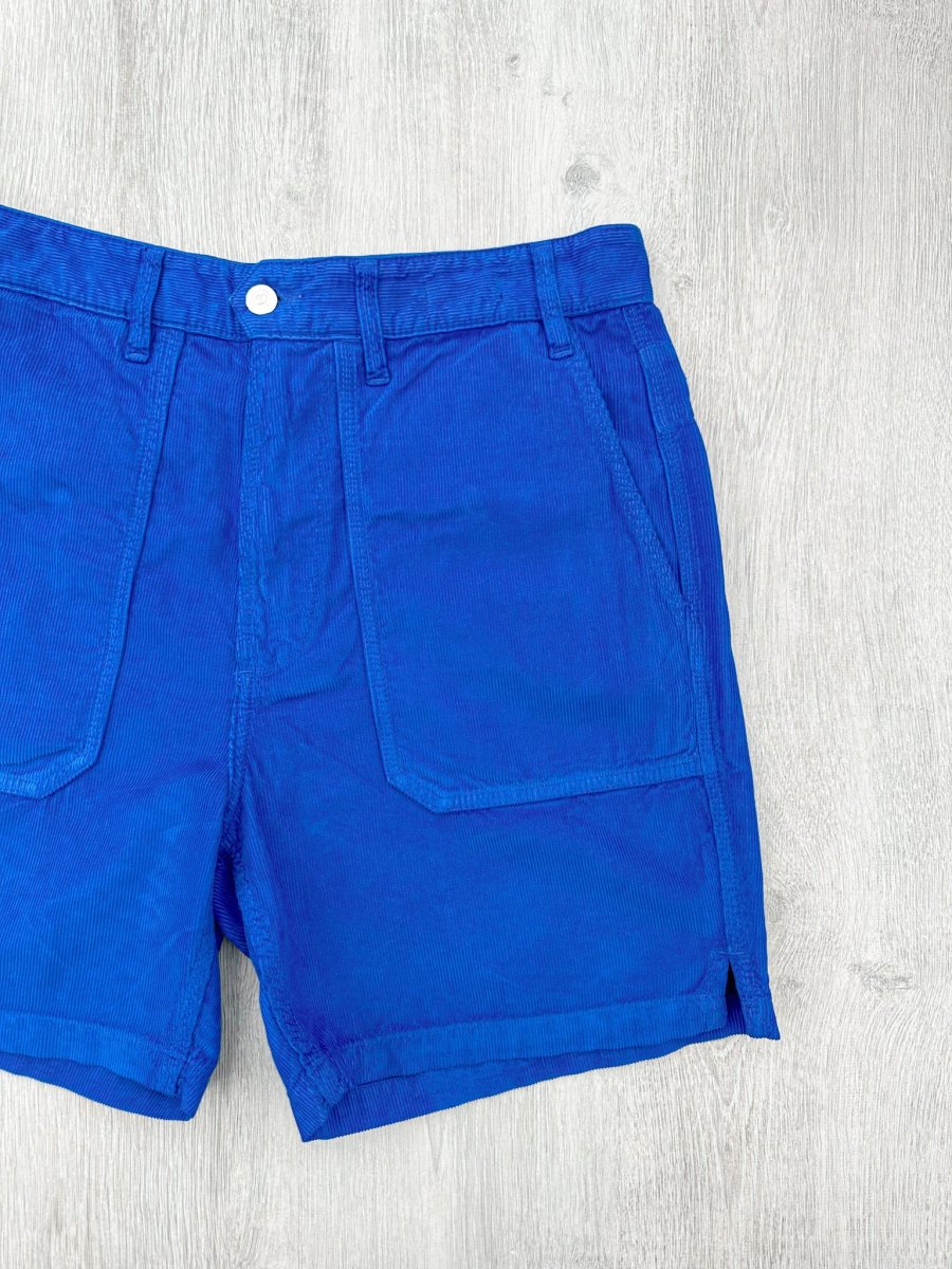 Drake's Fatigue Blue Cotton Corduroy Needlecord Shorts - Imagen 4