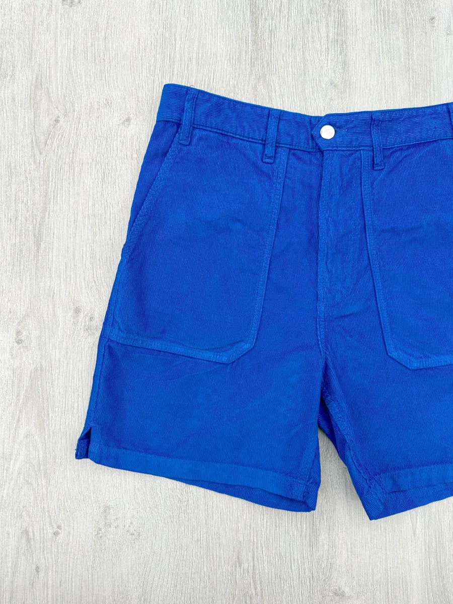Drake's Fatigue Blue Cotton Corduroy Needlecord Shorts - Imagen 5