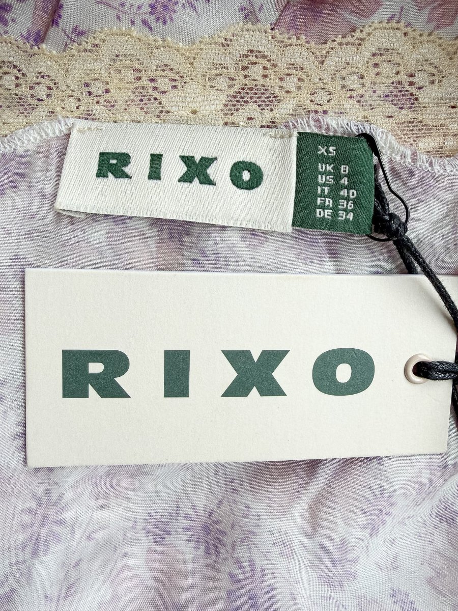 Rixo London Clarice Rose Detail Daisies Print Lilac Midi Dress - Imagen 8