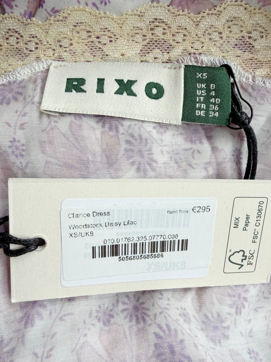 Rixo London Clarice Rose Detail Daisies Print Lilac Midi Dress - Imagen 9