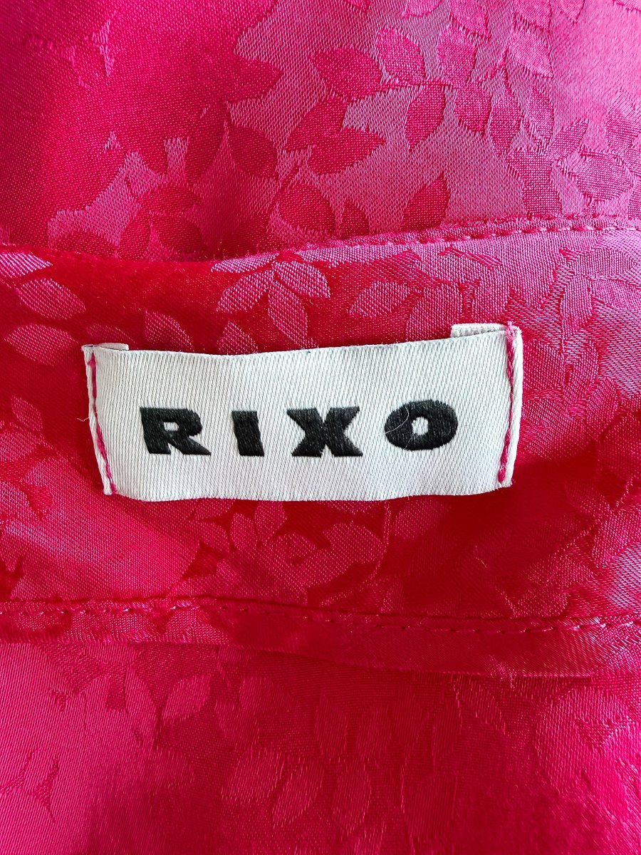 Rixo London Pink Satin Floral Shrug Cardigan - Imagen 7