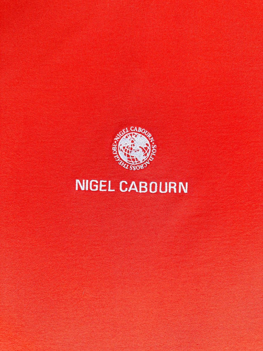 Nigel Cabourn Orange Globe Logo Embroider Spellout Tee - Imagen 6