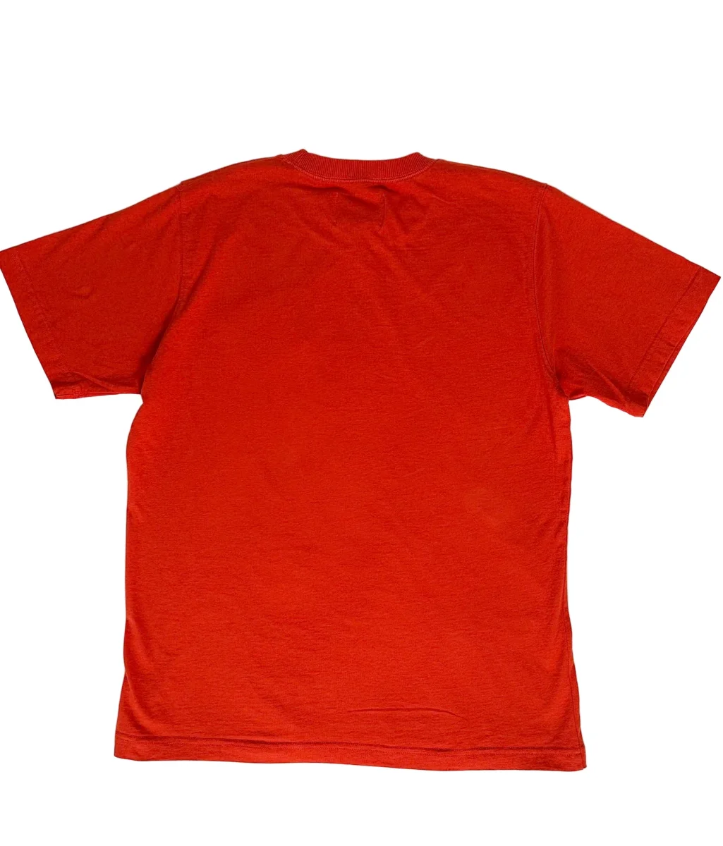 Nigel Cabourn Orange Globe Logo Embroider Spellout Tee - Imagen 3