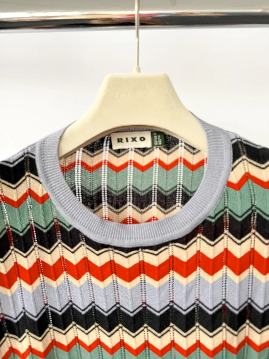 Rixo London Chevron Jacquard Knit Midi Dress - Imagen 7
