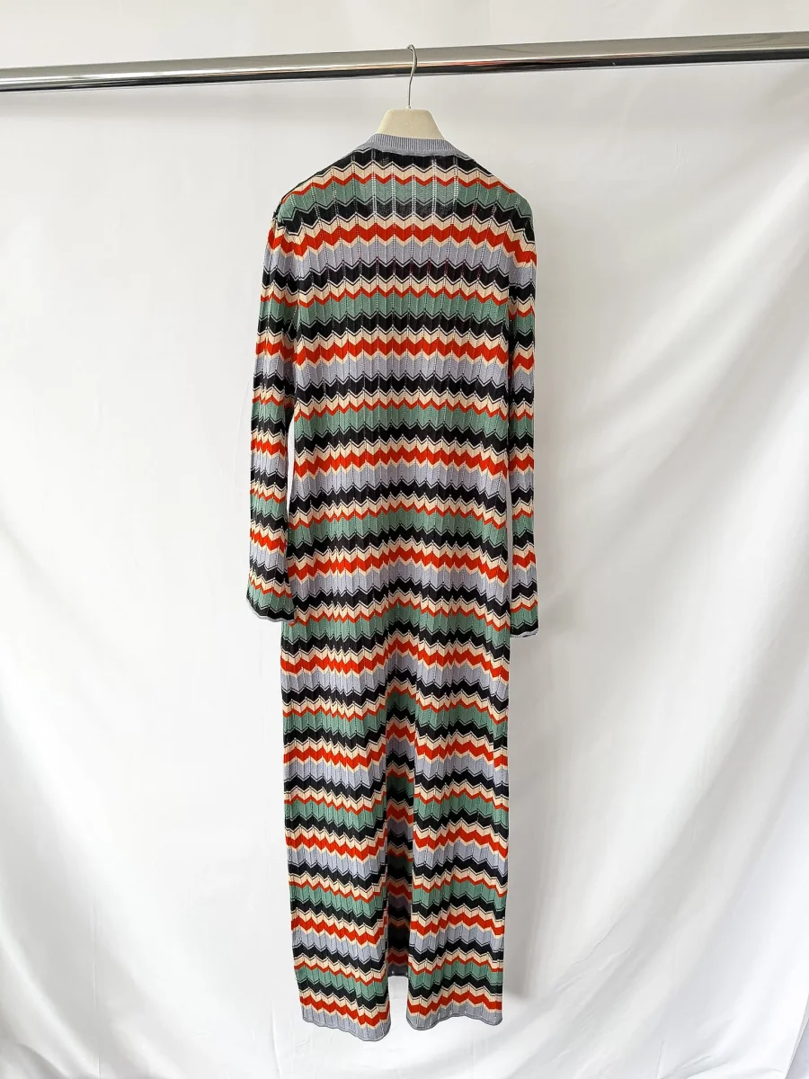Rixo London Chevron Jacquard Knit Midi Dress - Imagen 6