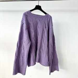 Polo Ralph Lauren Wool Cashmere Cable Knit Purple Jumper