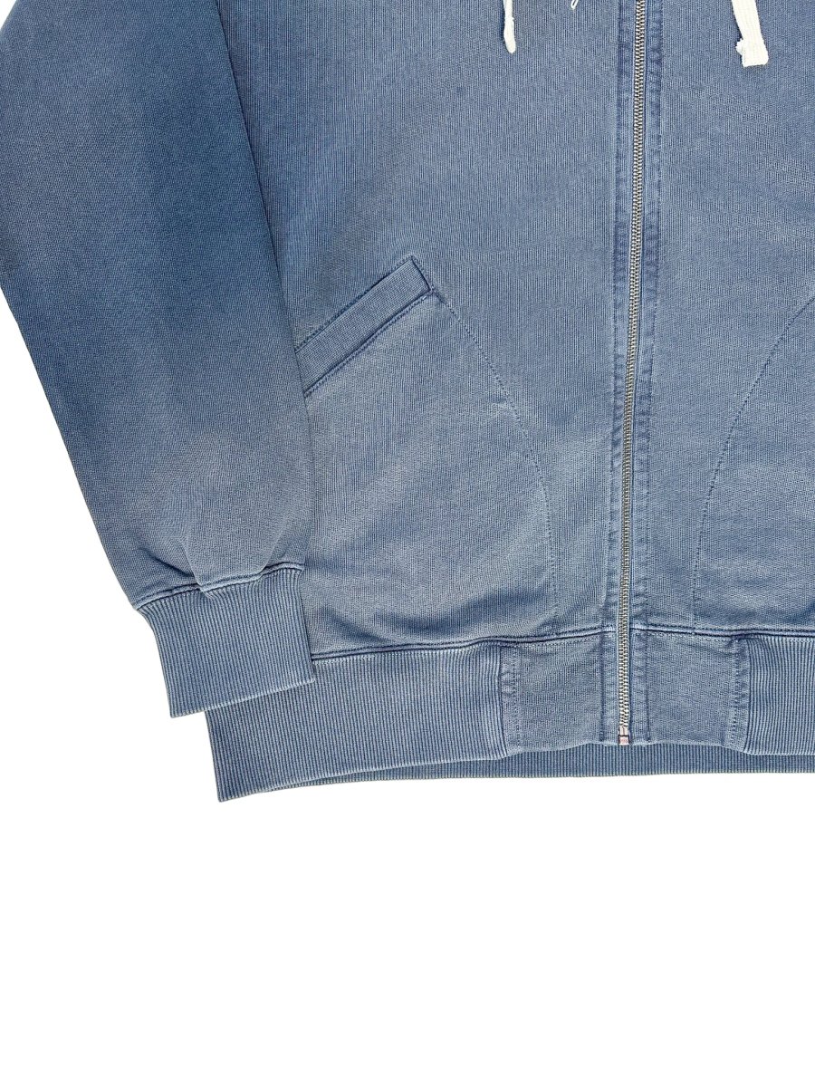 Nigel Cabourn Navy Embroidered Arrow Zip Hoodie Jacket - Imagen 4