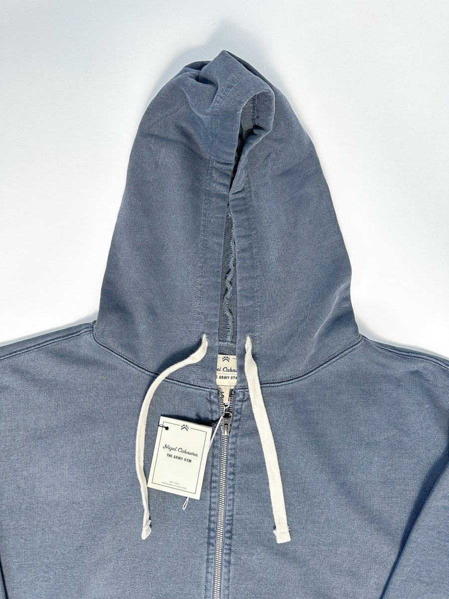 Nigel Cabourn Navy Embroidered Arrow Zip Hoodie Jacket - Imagen 5