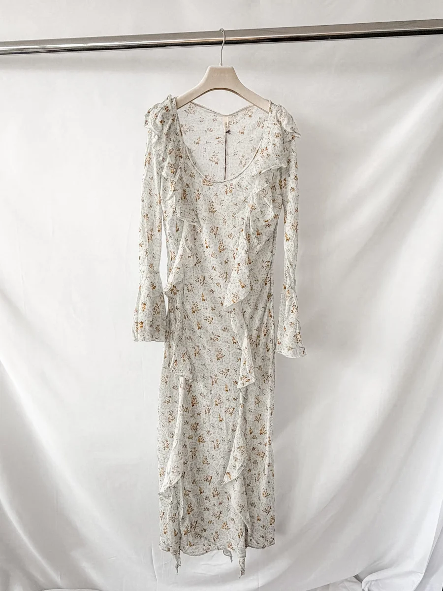 Spell & The Gypsy Fleur Frill Bias Teapot Blue Maxi Dress - Imagen 6