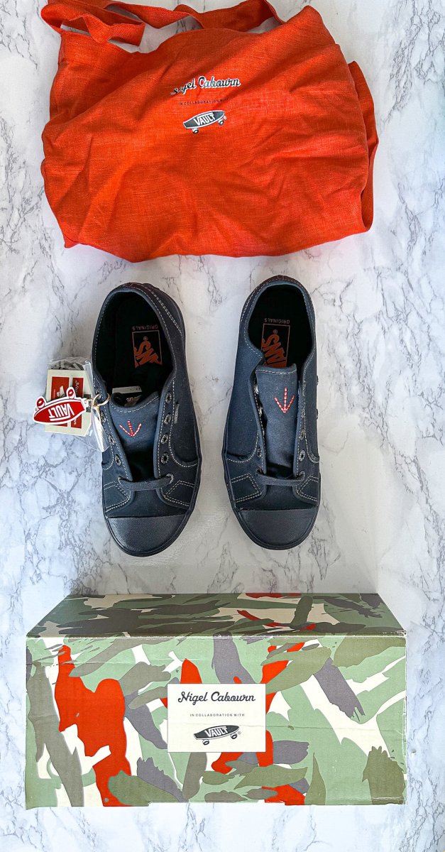 Nigel Cabourn UA OG STYLE 23 LX Ventile Black Navy Sneakers Trainers - Imagen 4