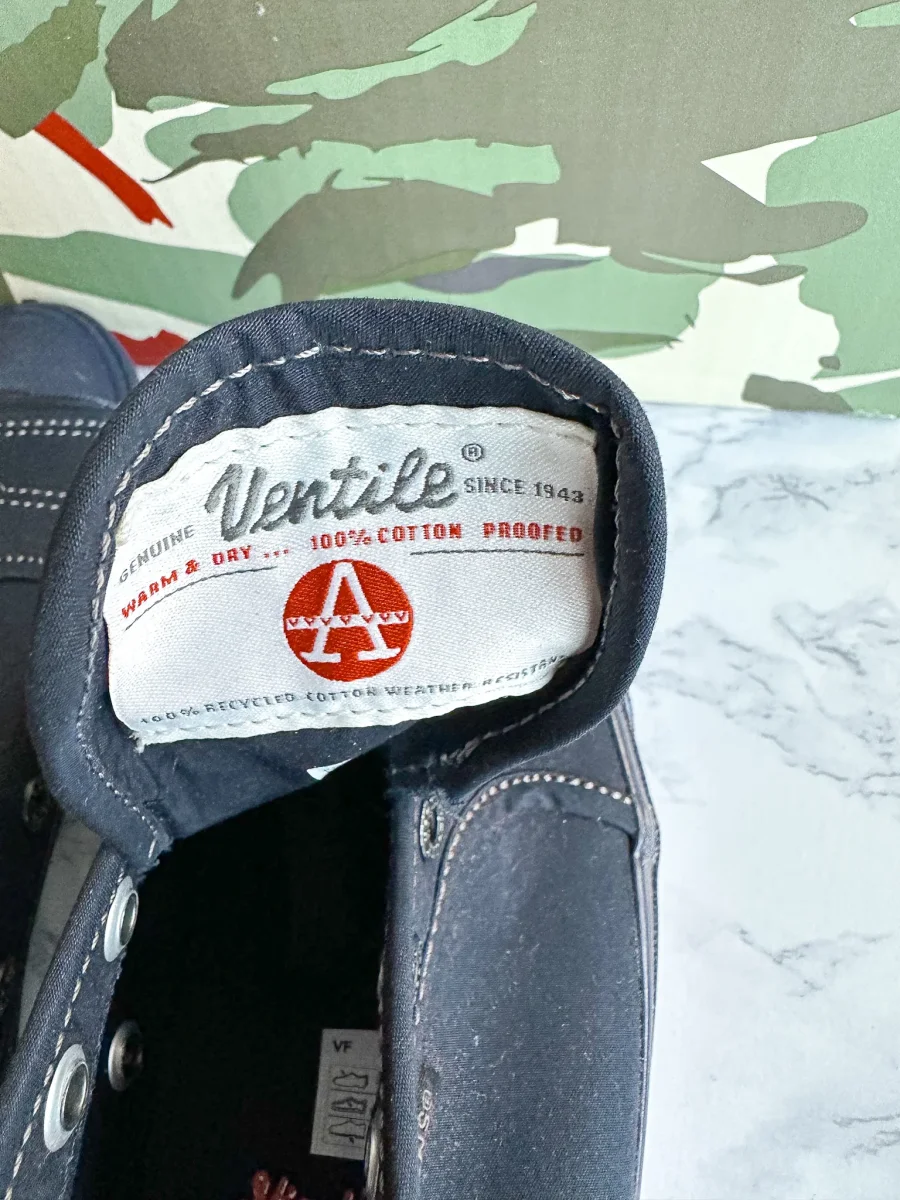 Nigel Cabourn UA OG STYLE 23 LX Ventile Black Navy Sneakers Trainers - Imagen 8