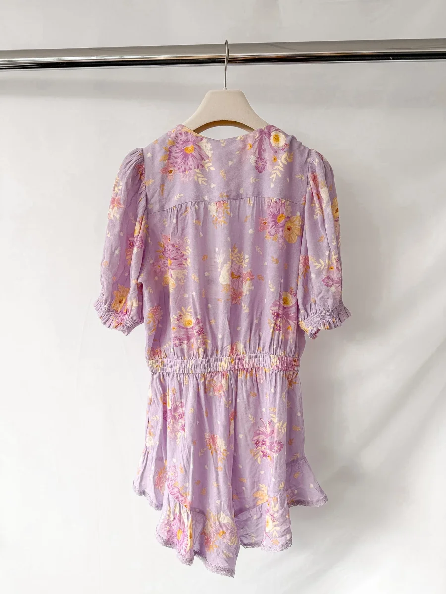 Spell & The Gypsy Lavender Purple Floral Print Lei Lei Romper Playsuit - Imagen 5