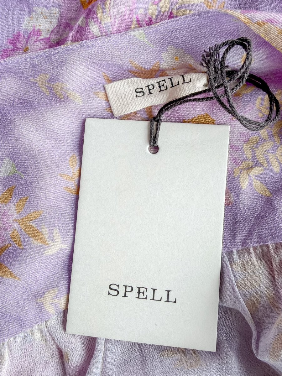 Spell & The Gypsy Lavender Purple Floral Print Lei Lei Romper Playsuit - Imagen 4