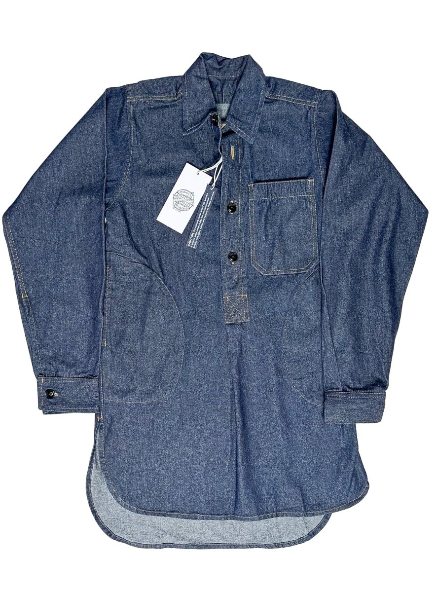 Yarmouth Oilskins Pullover Smock Shirt In Denim - Imagen 2