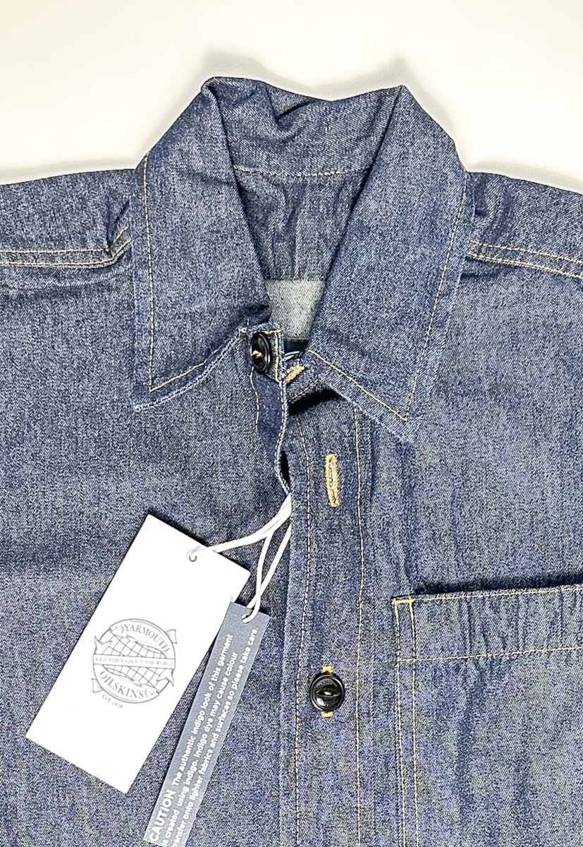 Yarmouth Oilskins Pullover Smock Shirt In Denim - Imagen 5