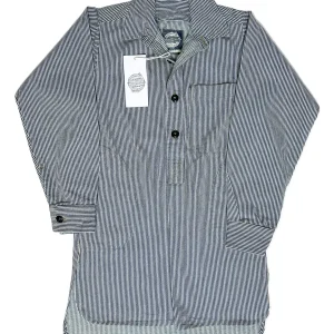 Yarmouth Oilskins Pullover Smock Shirt In Stripe Navy White