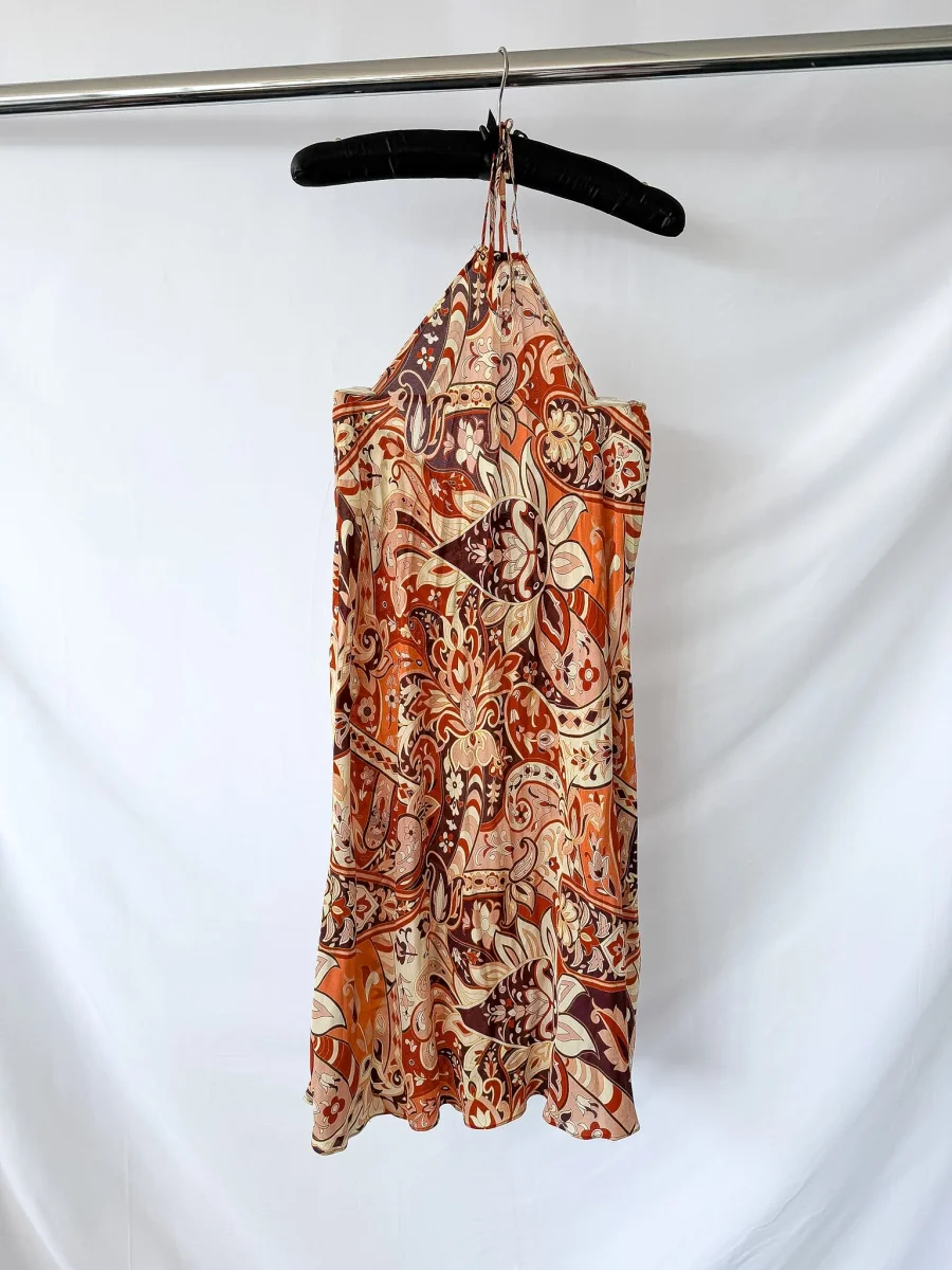 Rixo London Kamilla Paisley Criss Cross Halter Dress - Imagen 2