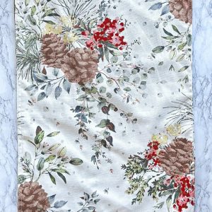 Lauren Ralph Lauren Festive Pine Cone Winter Christmas Tablerunner