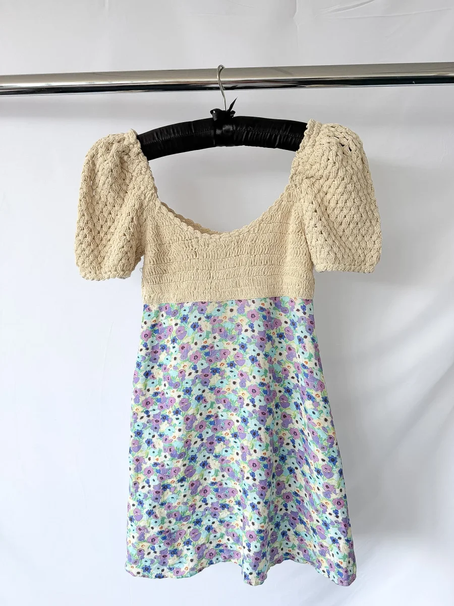 Rixo London Crochet Floral Print Mini Dress - Imagen 7