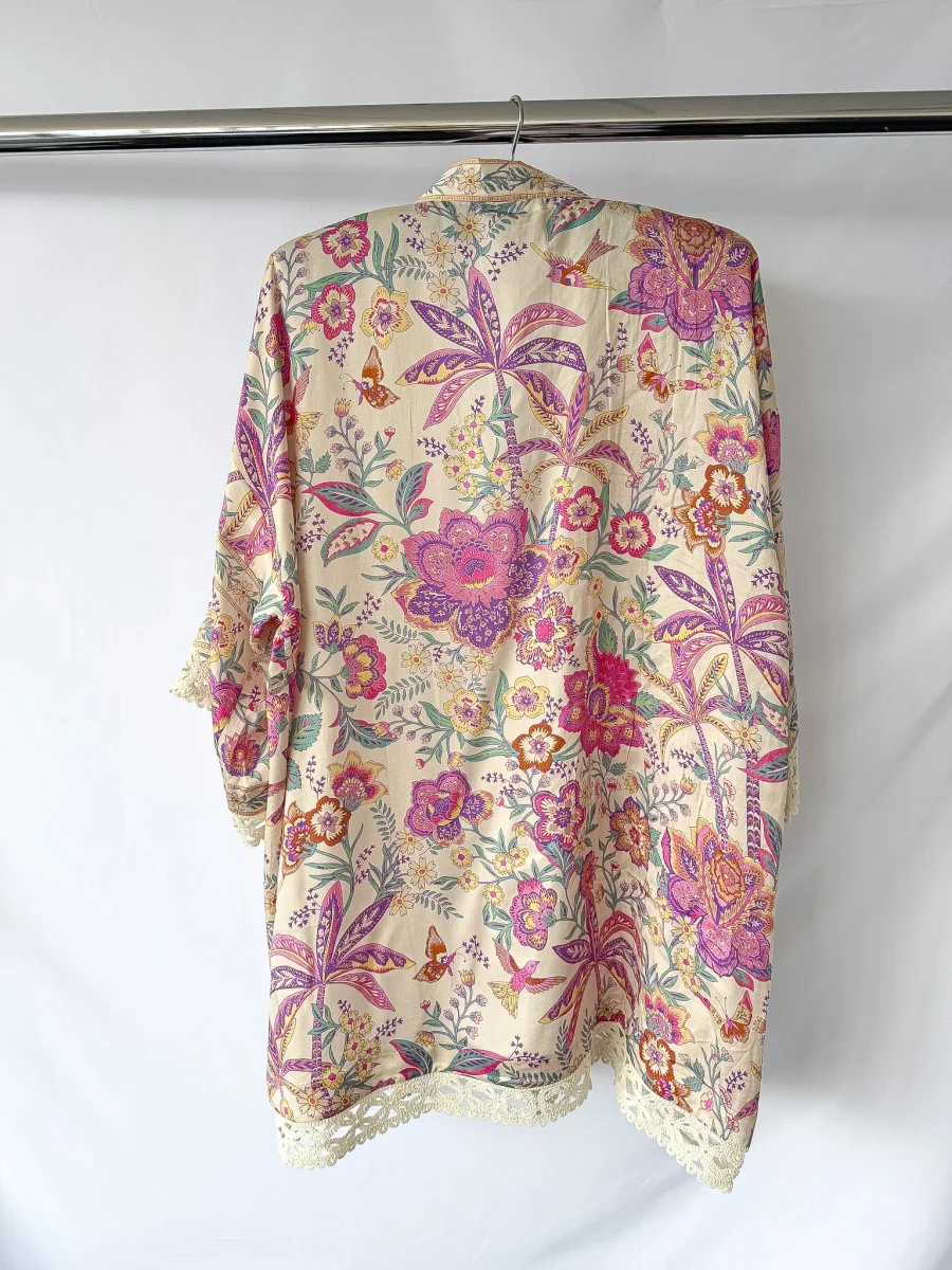 Spell Mojave Lily Floral Print Short Robe - Imagen 6