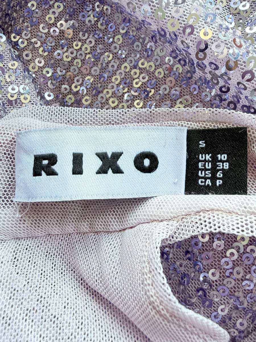 Rixo London Purple Zuri Sequined Halterneck Maxi Dress - Imagen 5