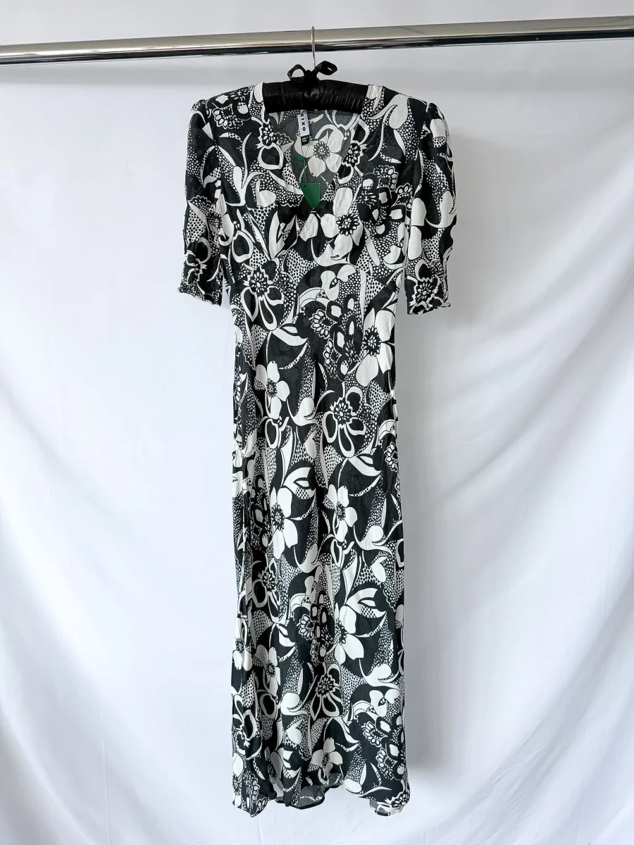 Rixo London Zadie Floral Monochrome Swirl Dress - Imagen 6