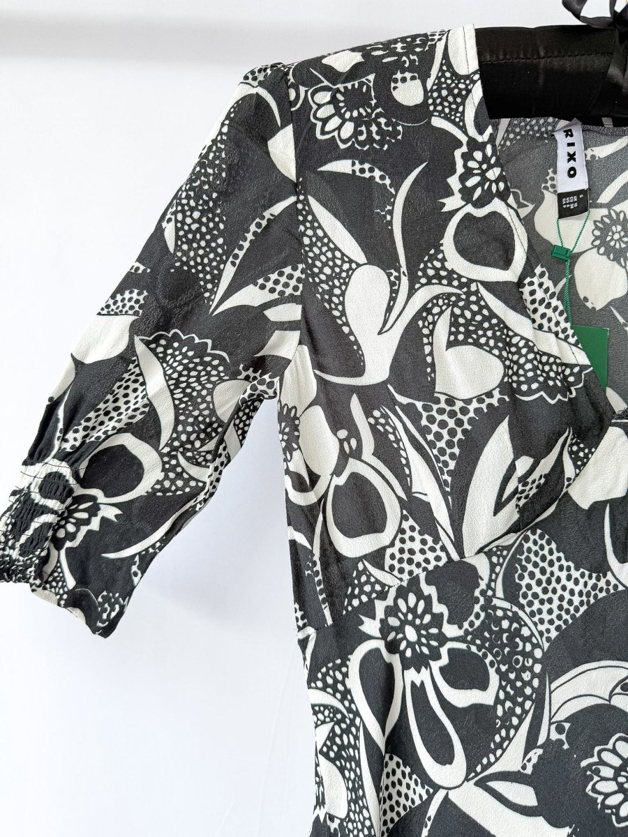 Rixo London Zadie Floral Monochrome Swirl Dress - Imagen 7
