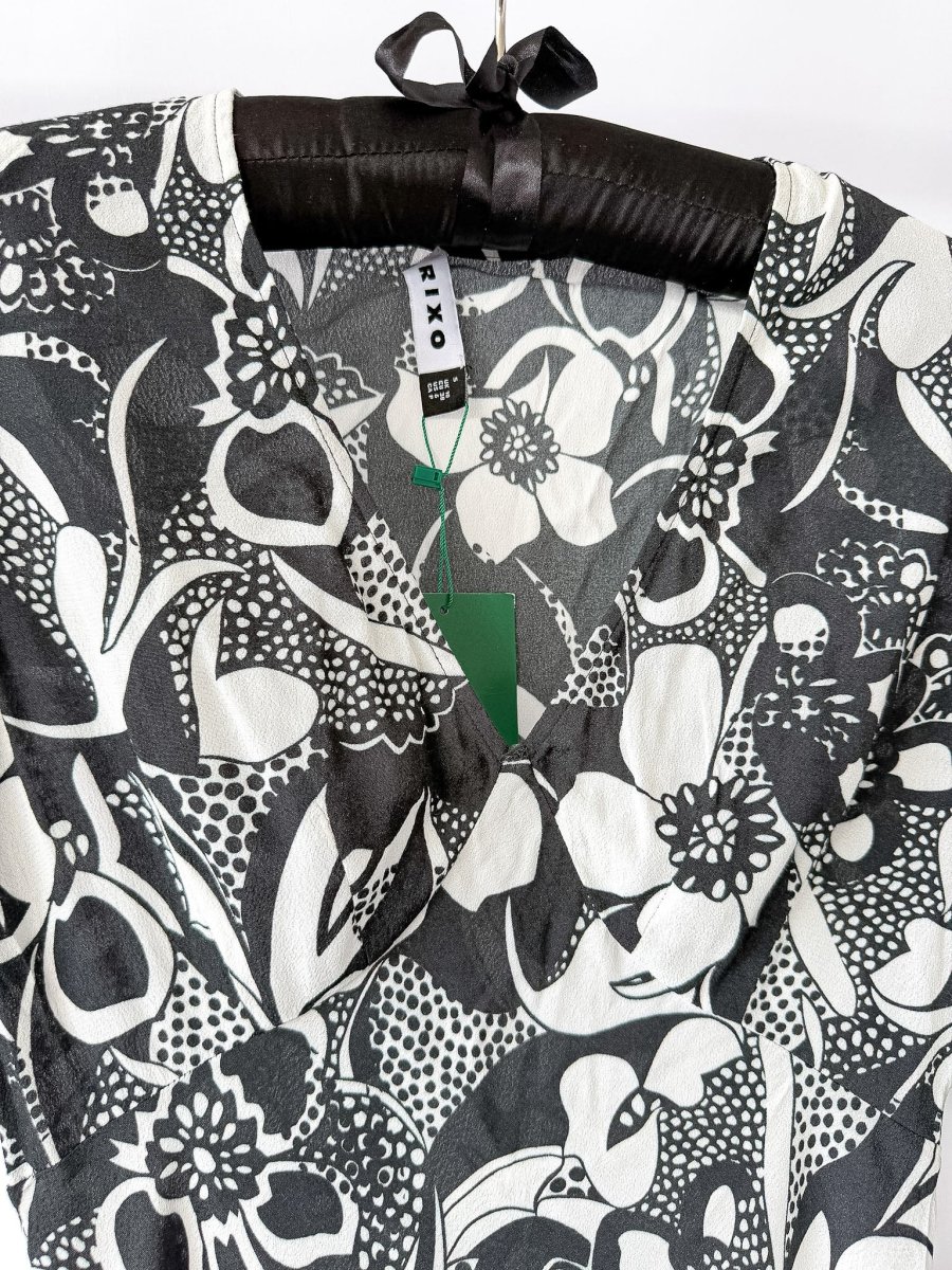Rixo London Zadie Floral Monochrome Swirl Dress - Imagen 8