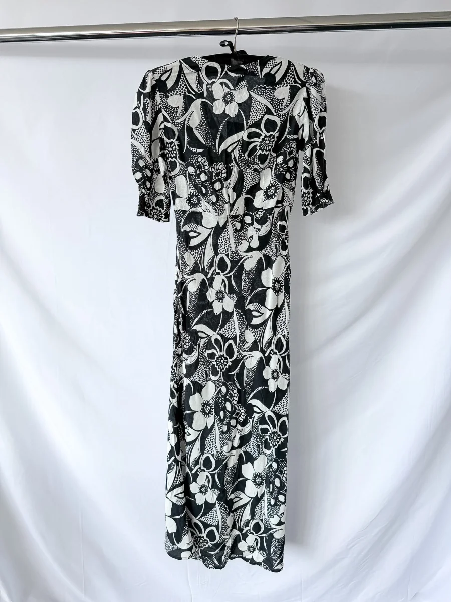 Rixo London Zadie Floral Monochrome Swirl Dress - Imagen 9
