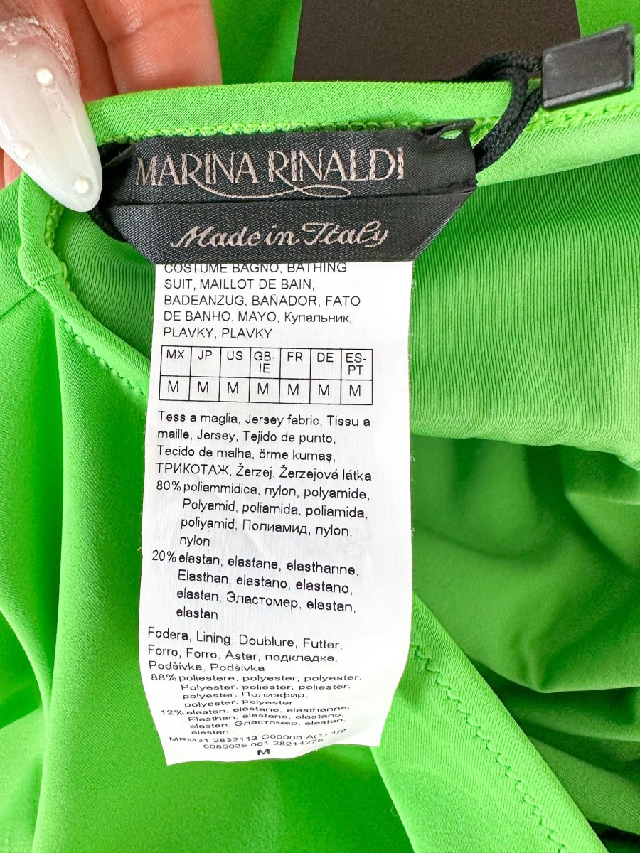 Marina Rinaldi Green Plunge Halter Neck One Piece Swimsuit - Imagen 8
