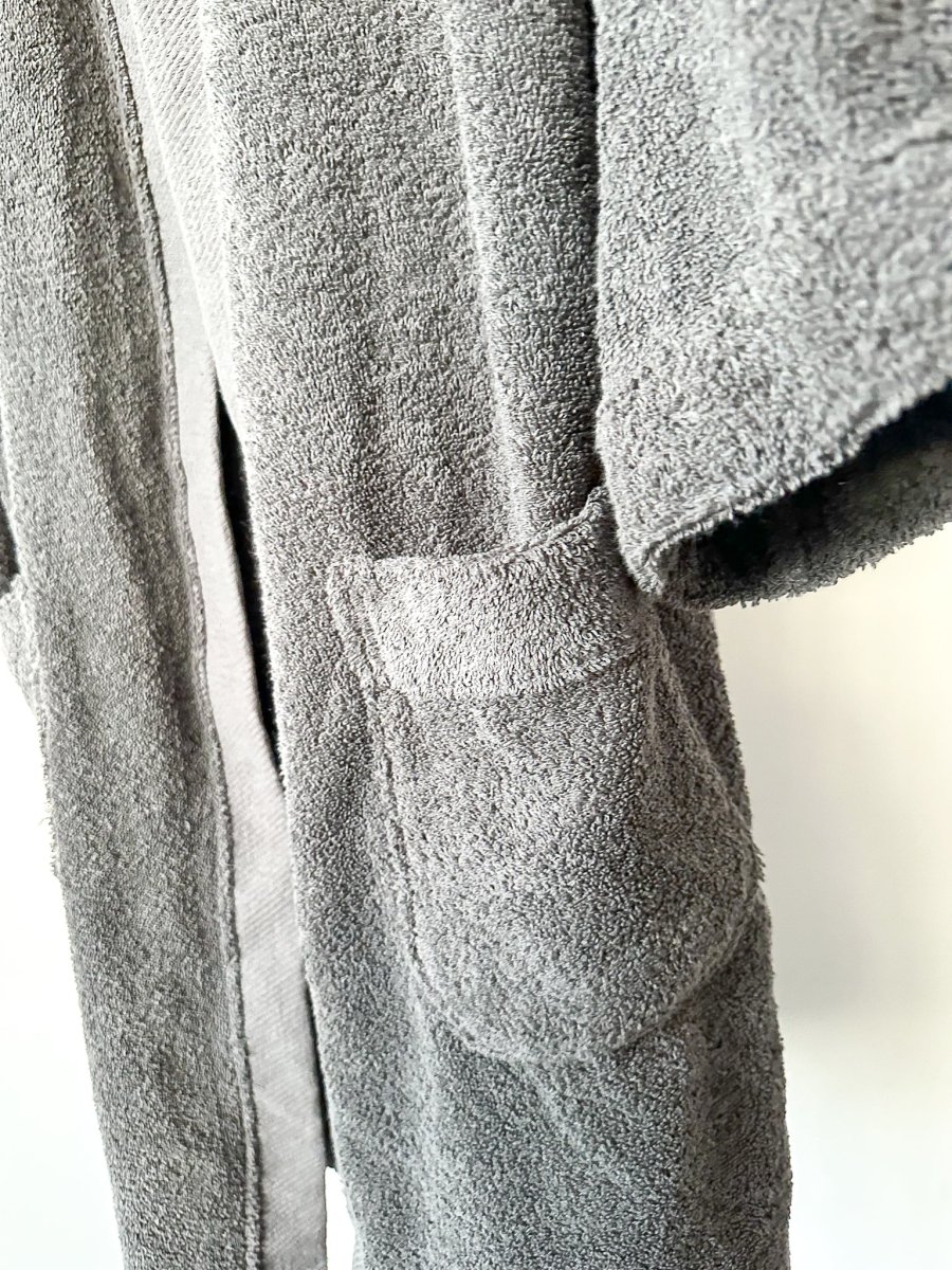 Ralph Lauren Grey Pony Embroidered Cotton Bath Robe - Imagen 4