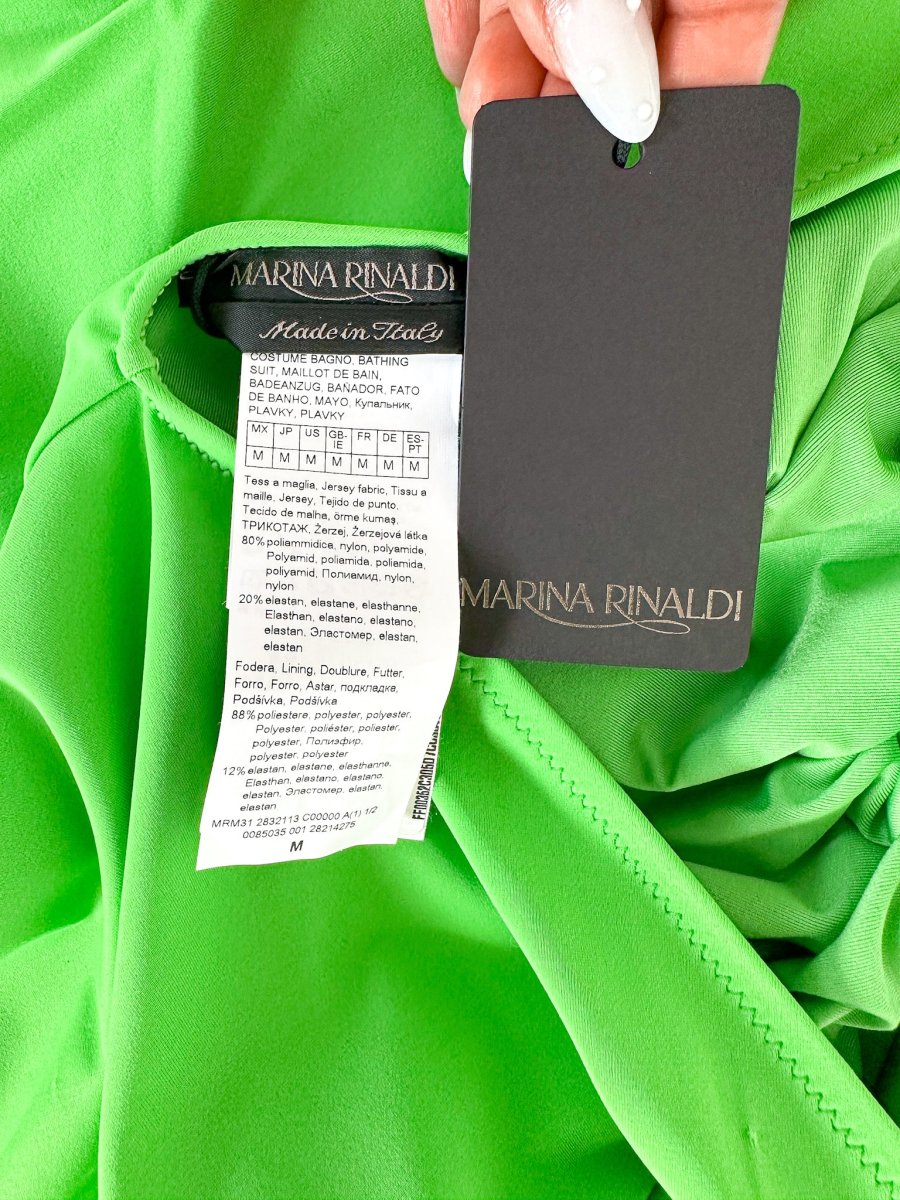 Marina Rinaldi Green Plunge Halter Neck One Piece Swimsuit - Imagen 9