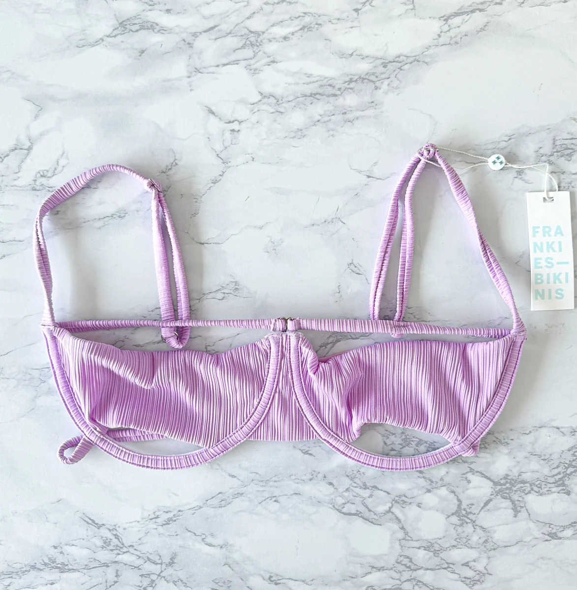 Frankies Bikini Campbell Plisse Wisteria Purple Bikini Top - Imagen 3