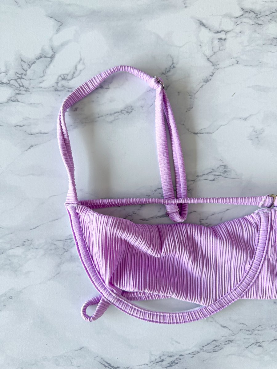 Frankies Bikini Campbell Plisse Wisteria Purple Bikini Top - Imagen 5