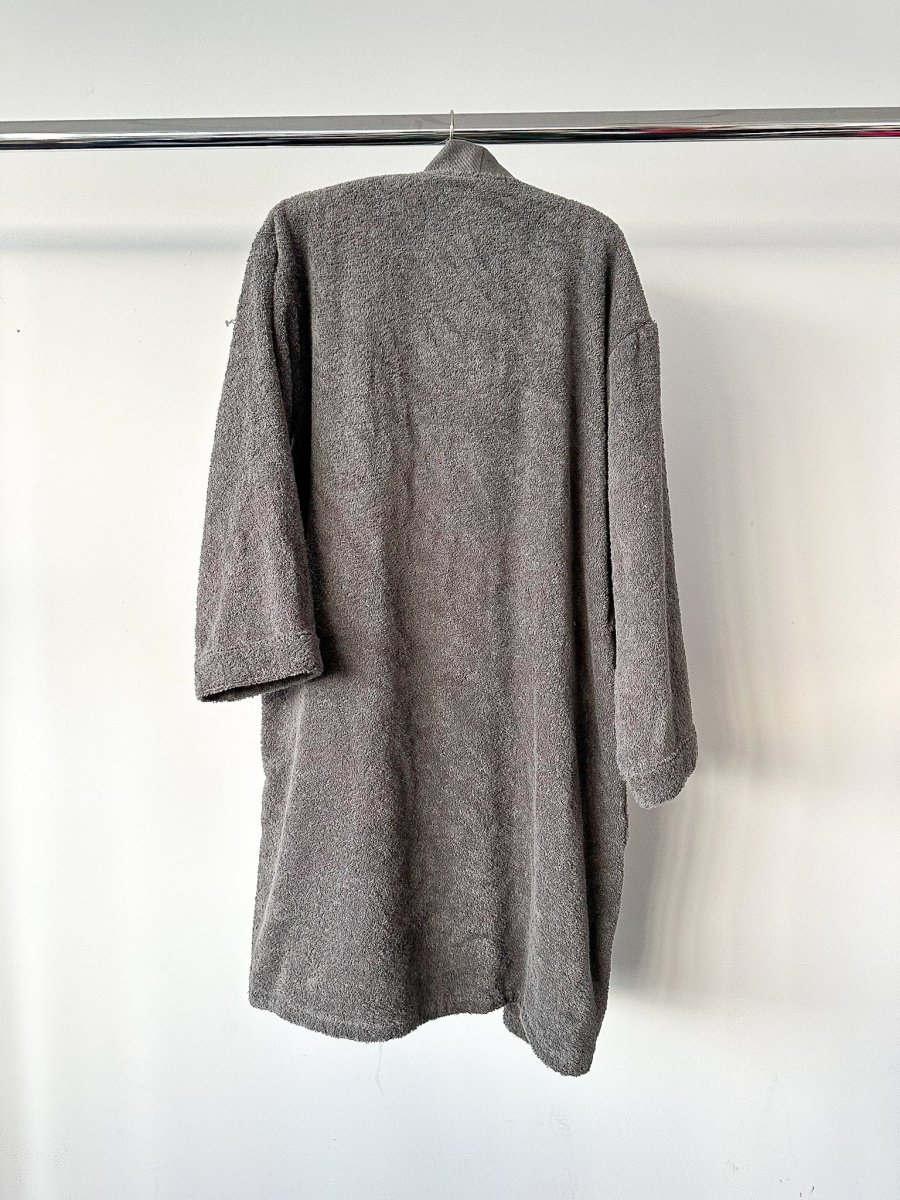 Ralph Lauren Grey Pony Embroidered Cotton Bath Robe - Imagen 8