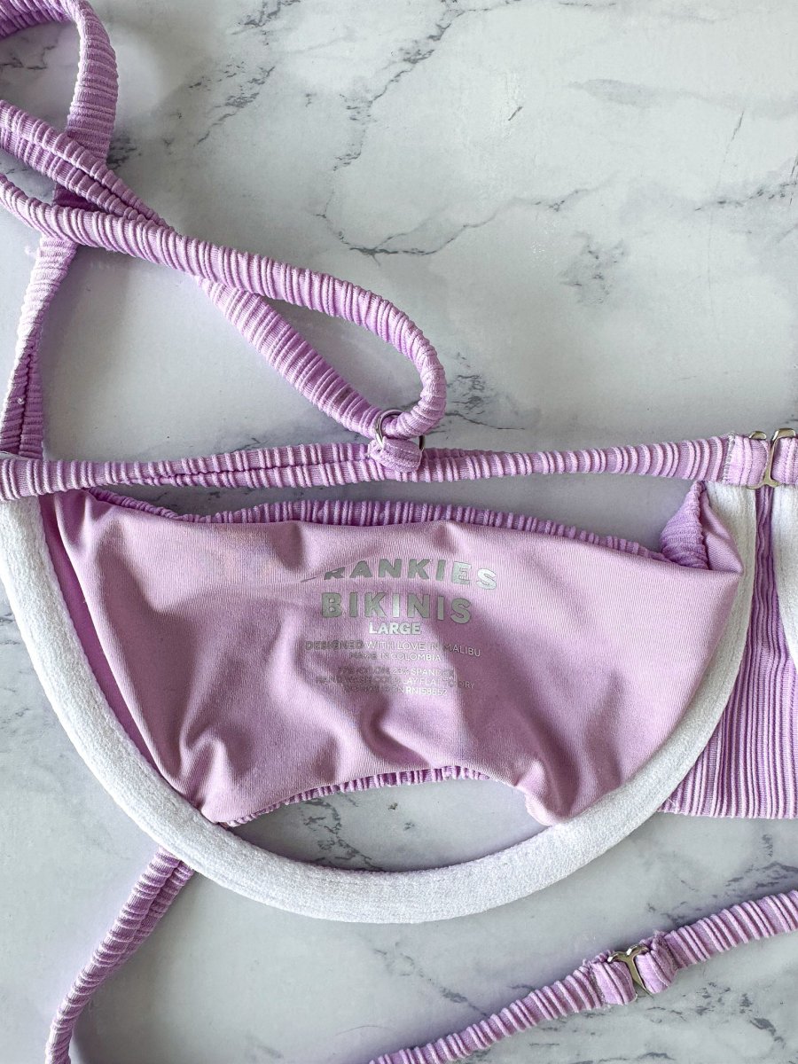 Frankies Bikini Campbell Plisse Wisteria Purple Bikini Top - Imagen 7
