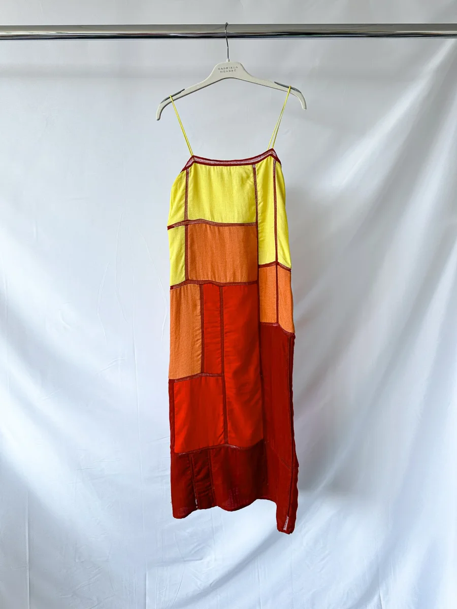 Gabriela Hearst Summer Patchwork Cashmere Silk Maxi Dress